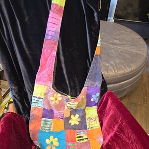 Colorful Patchwork Floral Slouch Shoulder Bag Boho Festival Tote